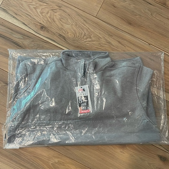 Flame Resistant Carhartt - Loose Fit Midweight Mock Neck Sweatshirt Heather Grey - Picture 4 of 14